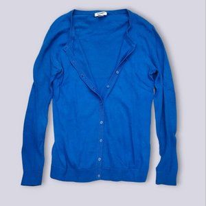 Old Navy Vivid Blue Scoop Neck Cotton Blend Cardigan